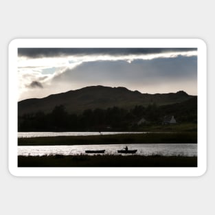 Towing the boat to a new winter Loch Long mooring, Scotland Sticker